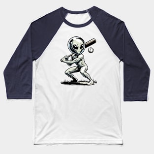 alien playing baseball Baseball T-Shirt